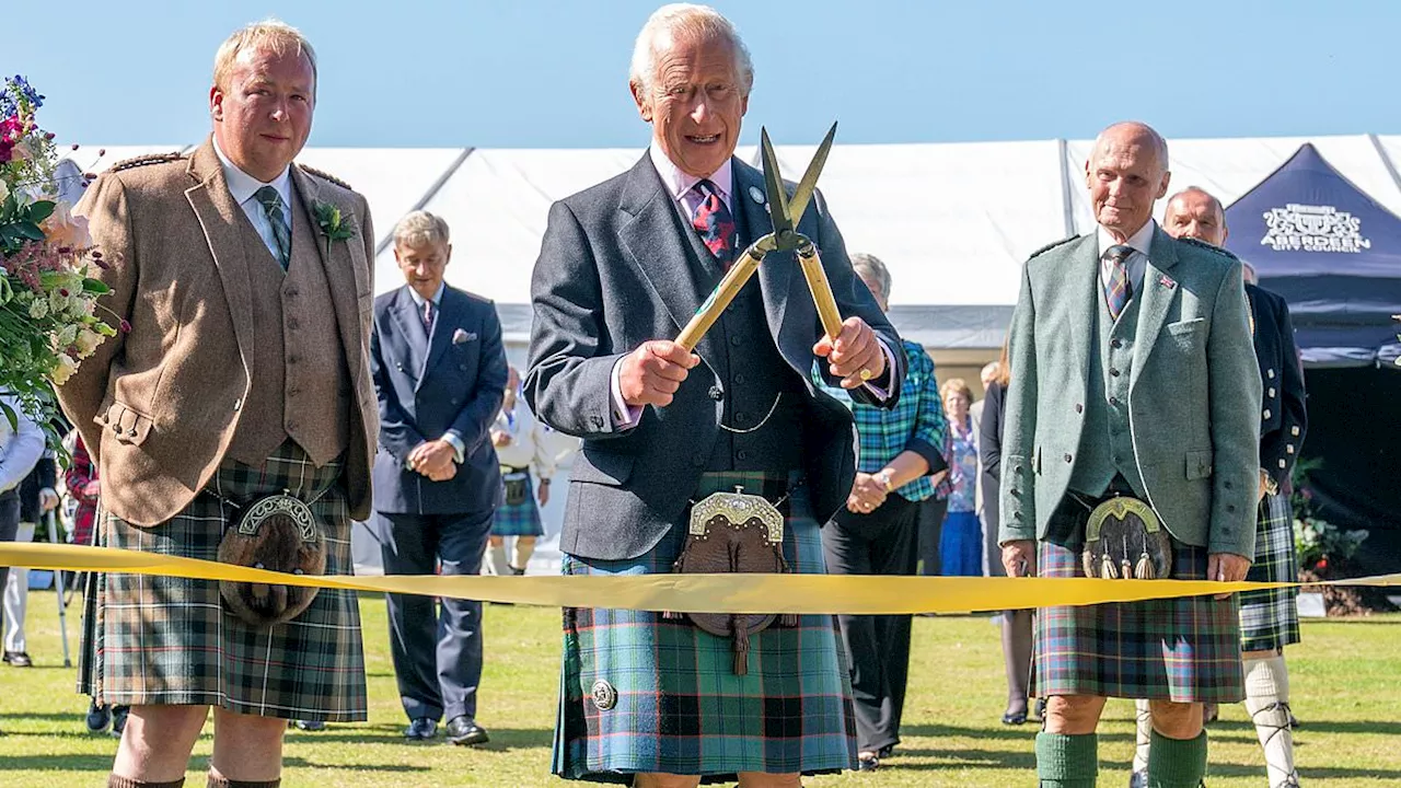 King Charles opens RHS flower show in Scotland with mammoth pair of gardening shears