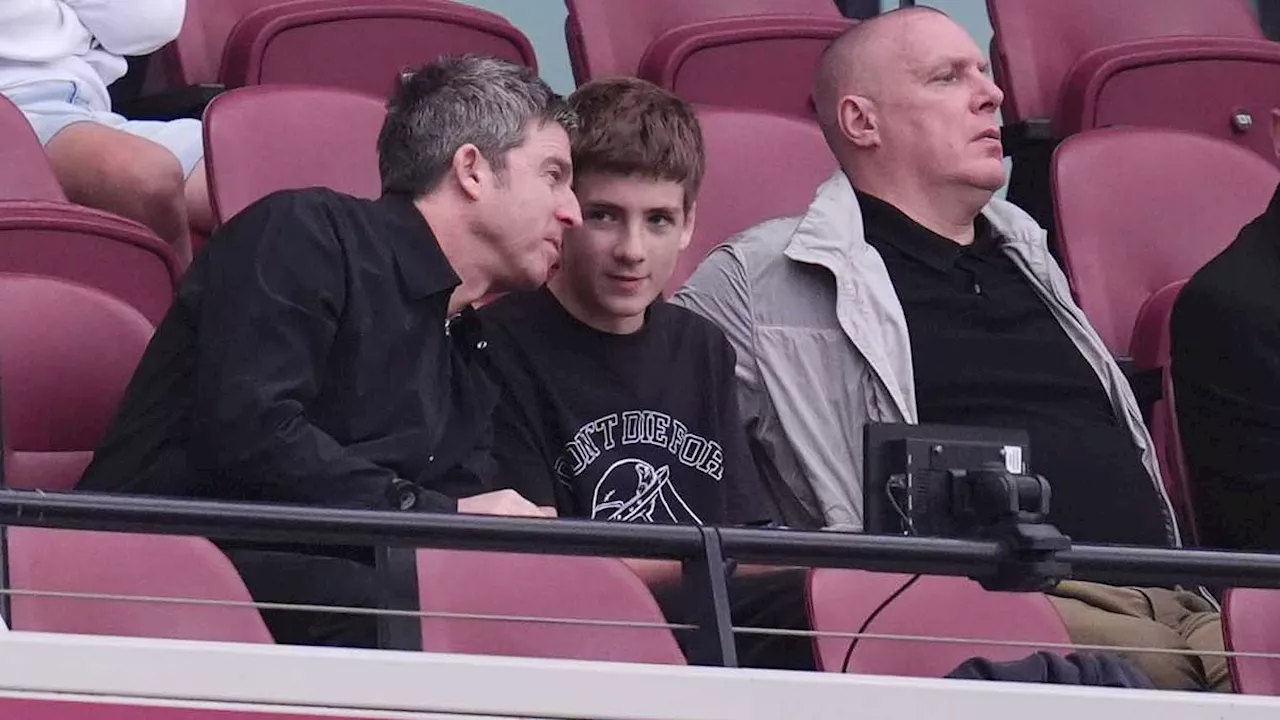 Noel Gallagher cheers on Manchester City with son Donovan, 16, while Oasis fans face eight hour...