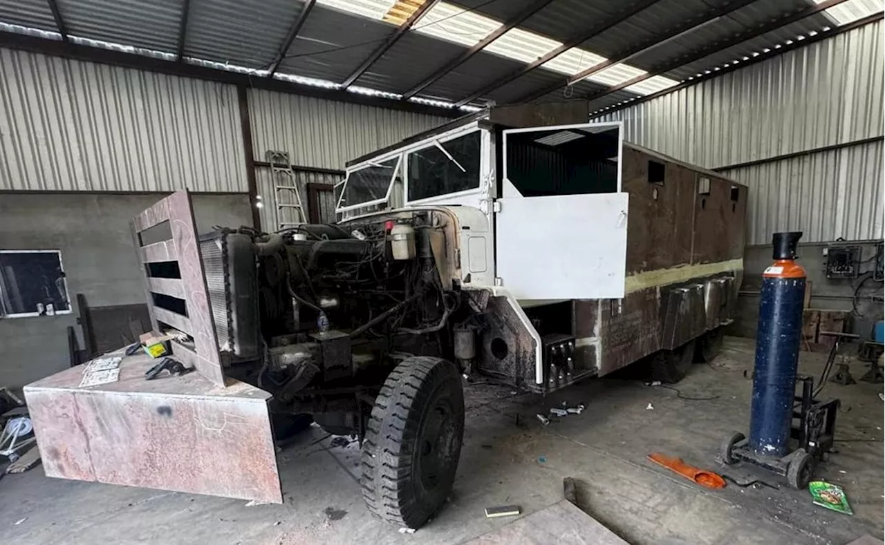 Aseguran cuatro vehículos en proceso de blindaje artesanal tipo “monstruo” en Pitiquito, Sonora