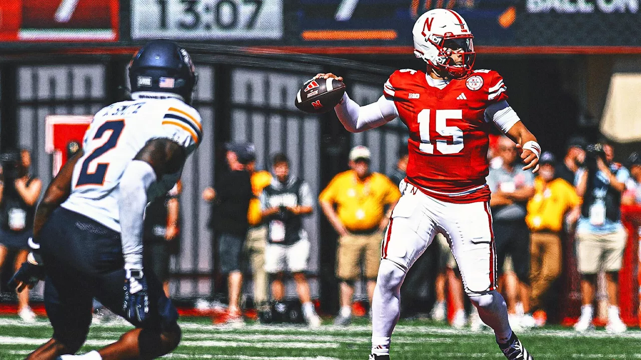 Prize recruit Dylan Raiola is sharp in his debut as Nebraska overpowers UTEP 40-7