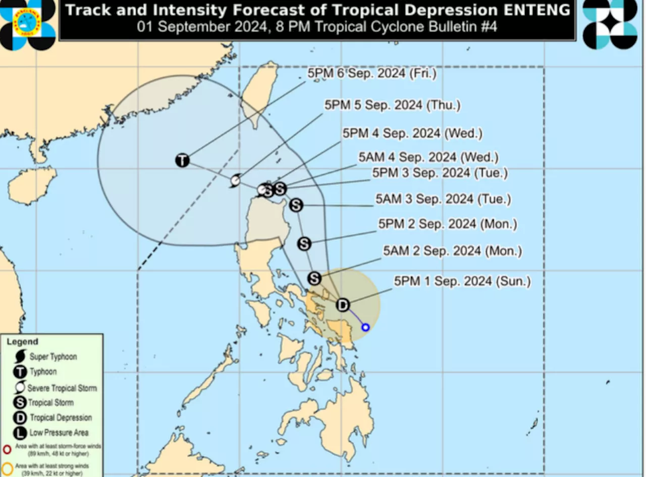 PAGASA: Enteng to strengthen into tropical storm; 17 areas under Signal 1