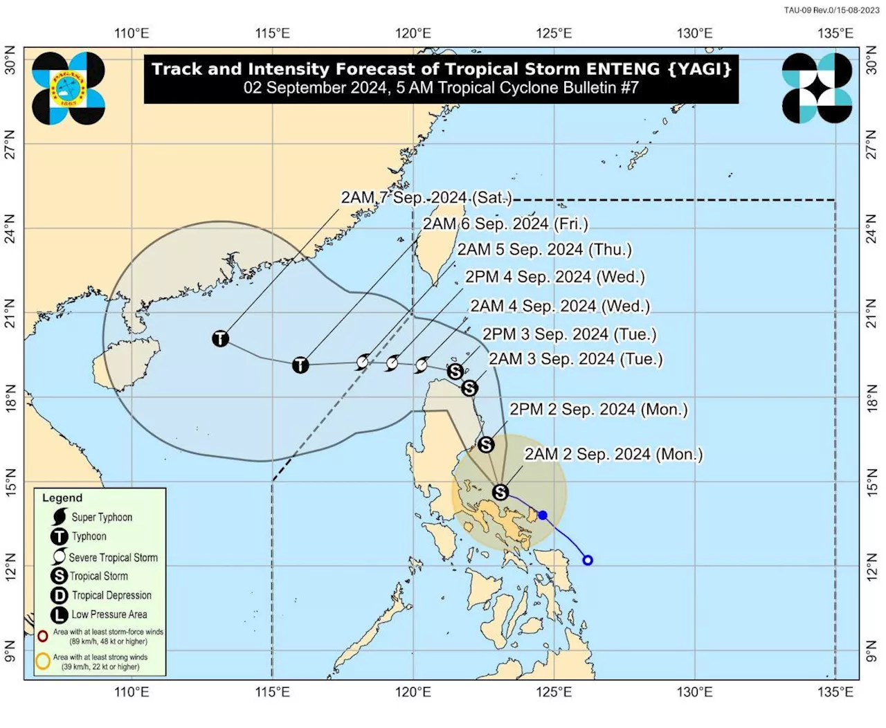 Signal No. 2 up over 7 Luzon areas as Tropical Storm Enteng brings rains