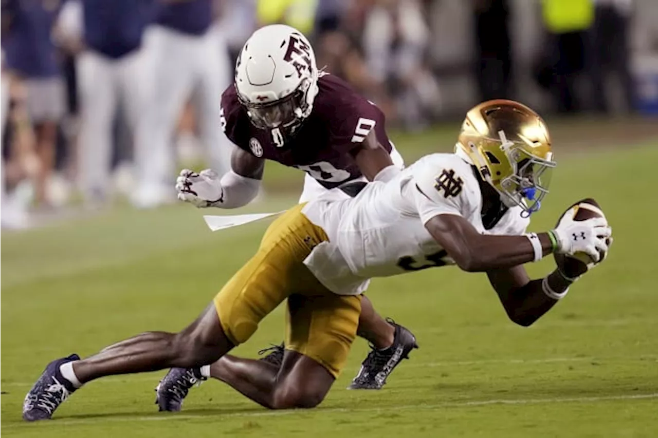 No. 7 Notre Dame pulls away late to beat No. 20 Texas A&M 23-13