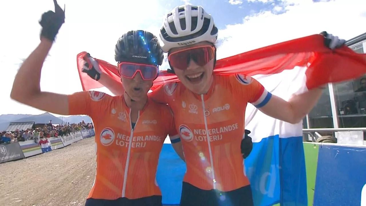 Mountainbikester Pieterse eerste Nederlandse wereldkampioen ooit bij vrouwen, zilver Terpstra