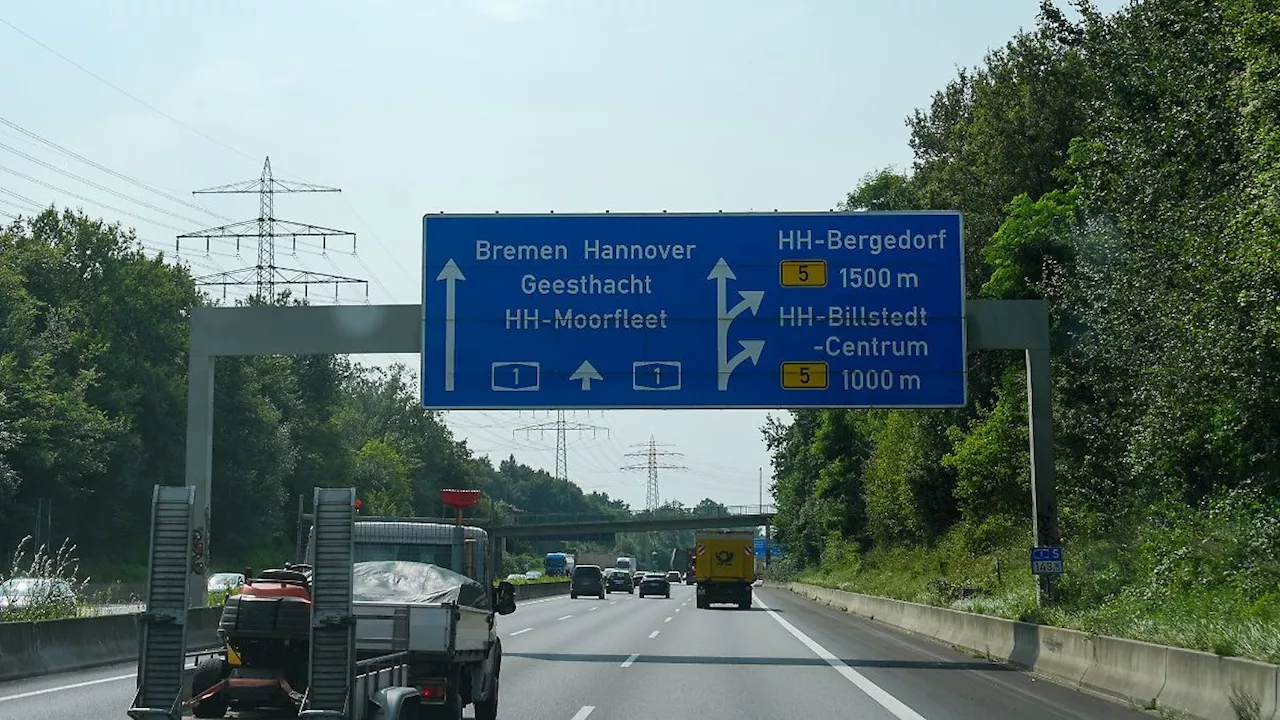 Hamburg & Schleswig-Holstein: Bauarbeiten auf der A1 - Autobahn in Hamburg verengt