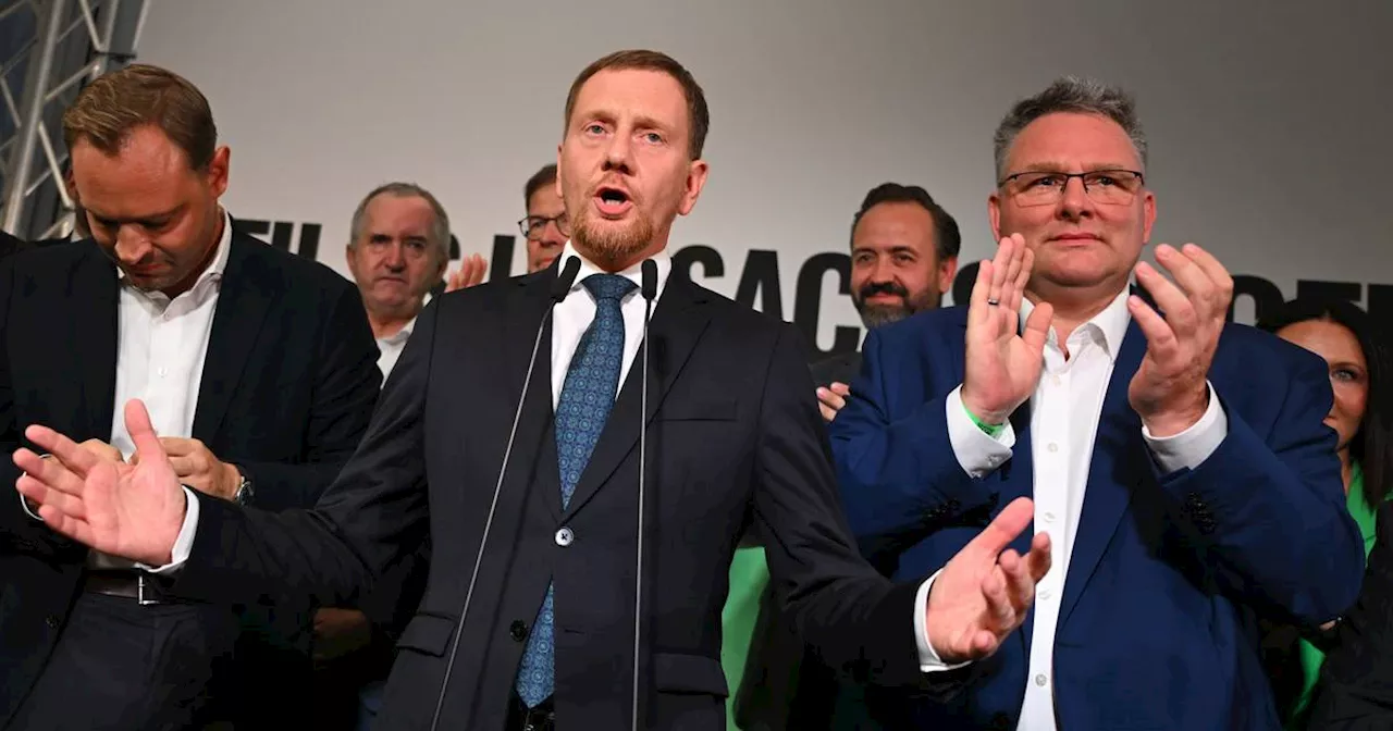 Landtagswahl 2024 in Sachsen: CDU von Ministerpräsident Kretschmer laut Hochrechnungen knapp vor