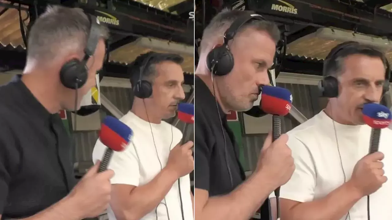 Gary Neville refuses to answer Jamie Carragher's question after clashing on 'Comms Cam'