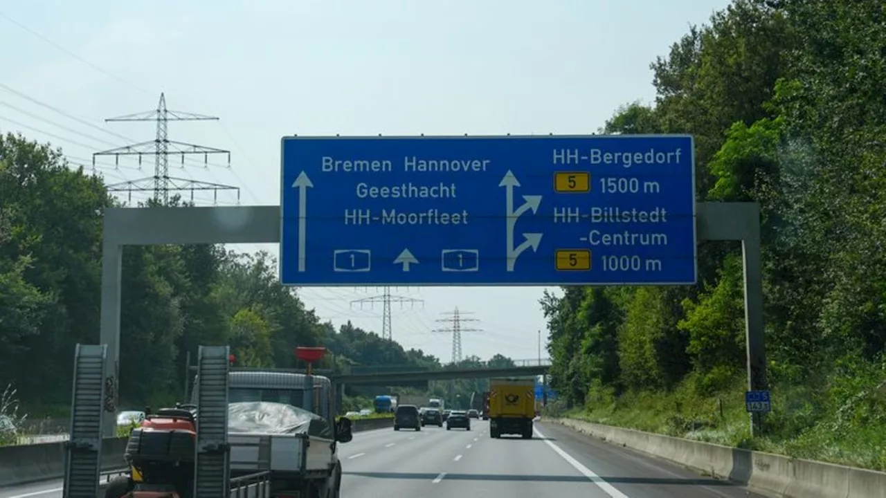 Verkehr: Bauarbeiten auf der A1 - Autobahn in Hamburg verengt