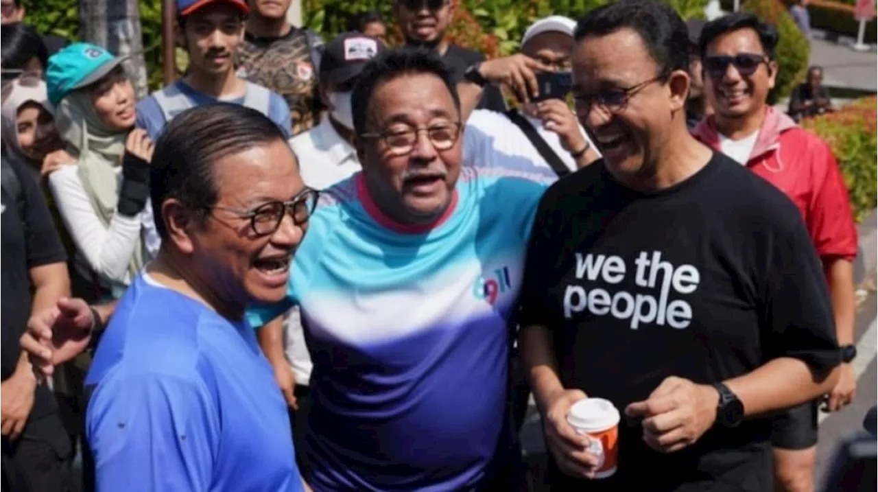 Detik-detik Anies Bertemu Cagub-Cawagub Pramono-Rano di CFD, Saling Tertawa Penuh Kehangatan