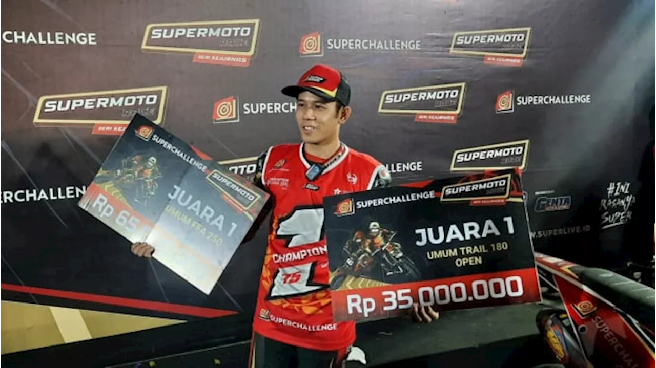 Mantul! Pembalap Asal Surabaya Raih Double Champion di Kejurnas Supermoto 2024