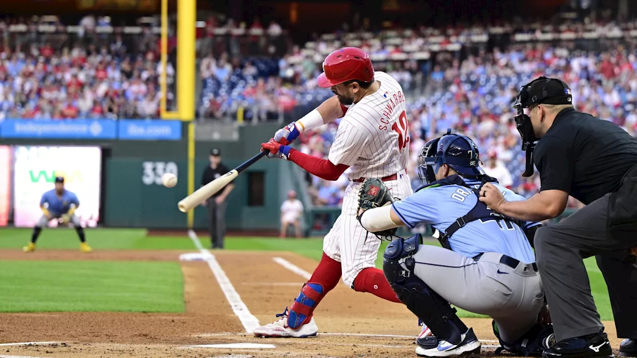 Phillies slugger Kyle Schwarber sets MLB single-season record with 14th leadoff homer