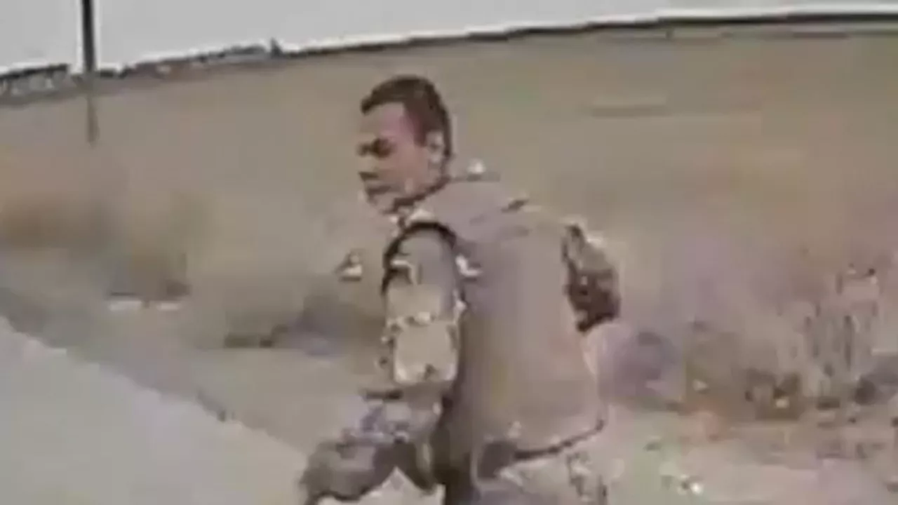 Astonishing footage shows Russian soldier trying to flee drone