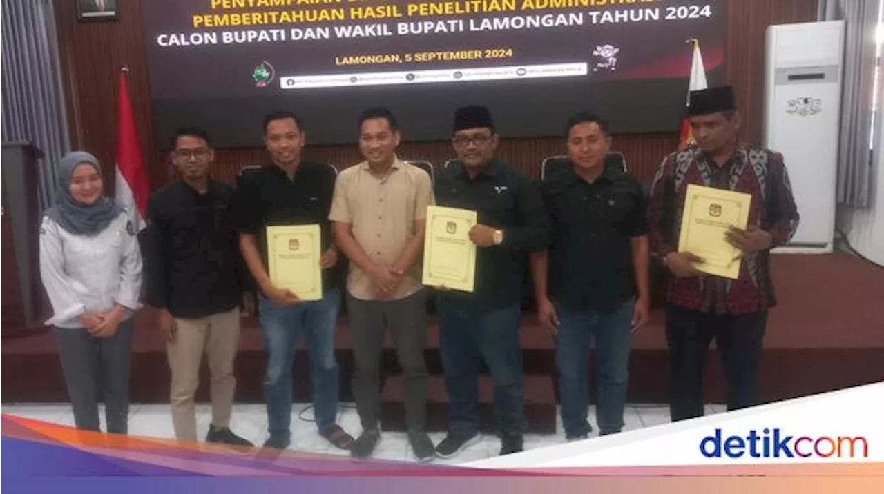 Berkas Pendaftaran Dua Bapaslon Pilkada Lamongan Lengkap Usai Direvisi