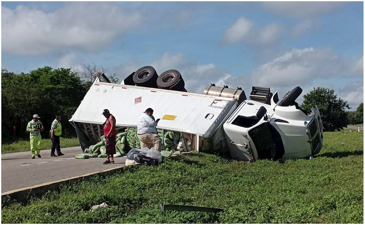 Doble accidente en la vía Mérida-Campeche deja diez lesionados