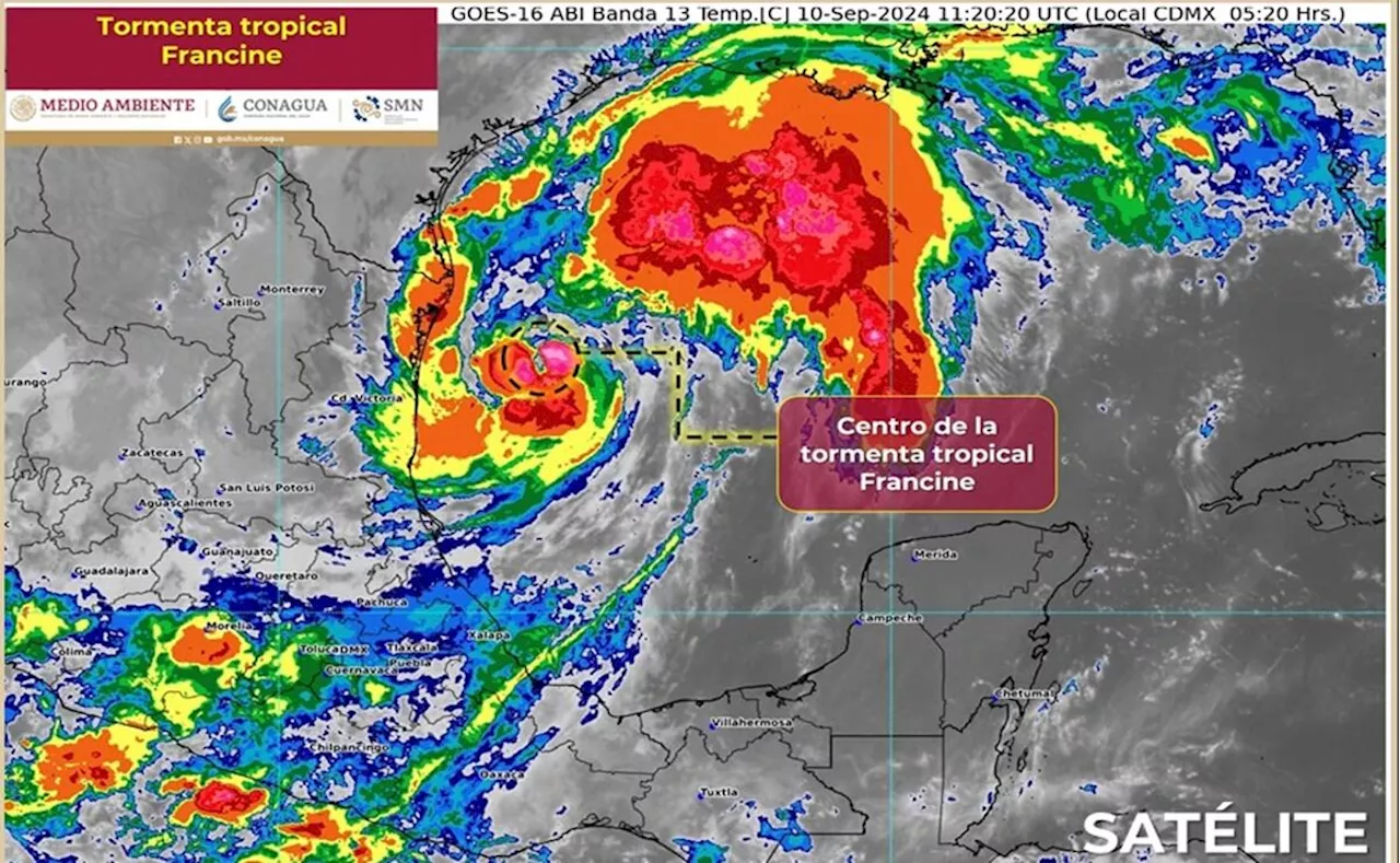 Tormenta tropical Francine podría convertirse en huracán frente a las costas de Tamaulipas