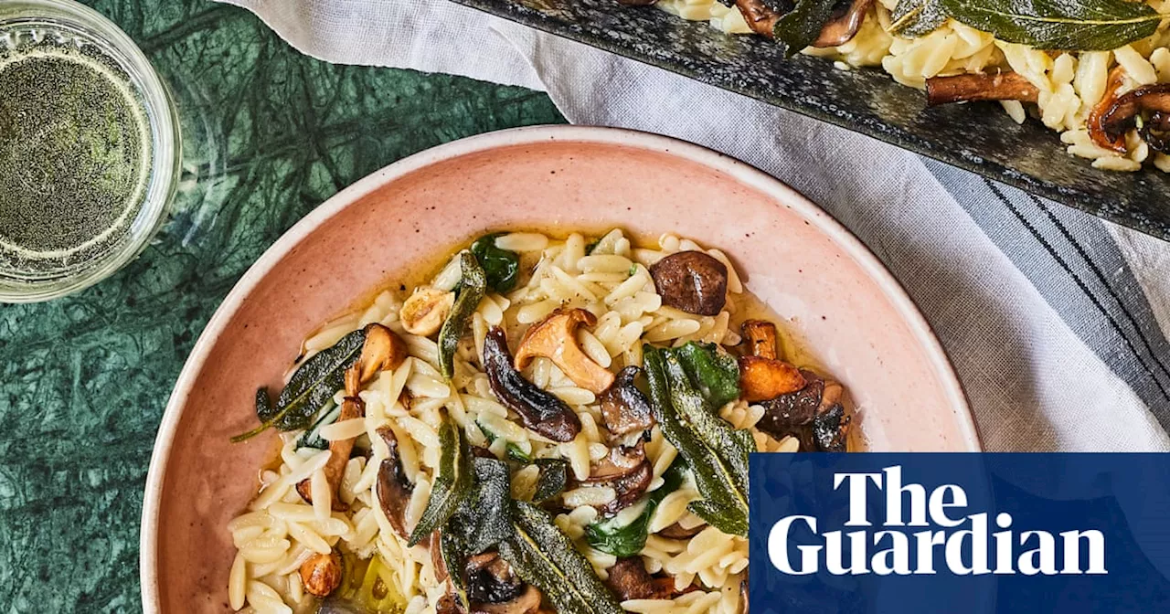 Rukmini Iyer’s quick and easy recipe for mushroom, spinach and hazelnut orzotto