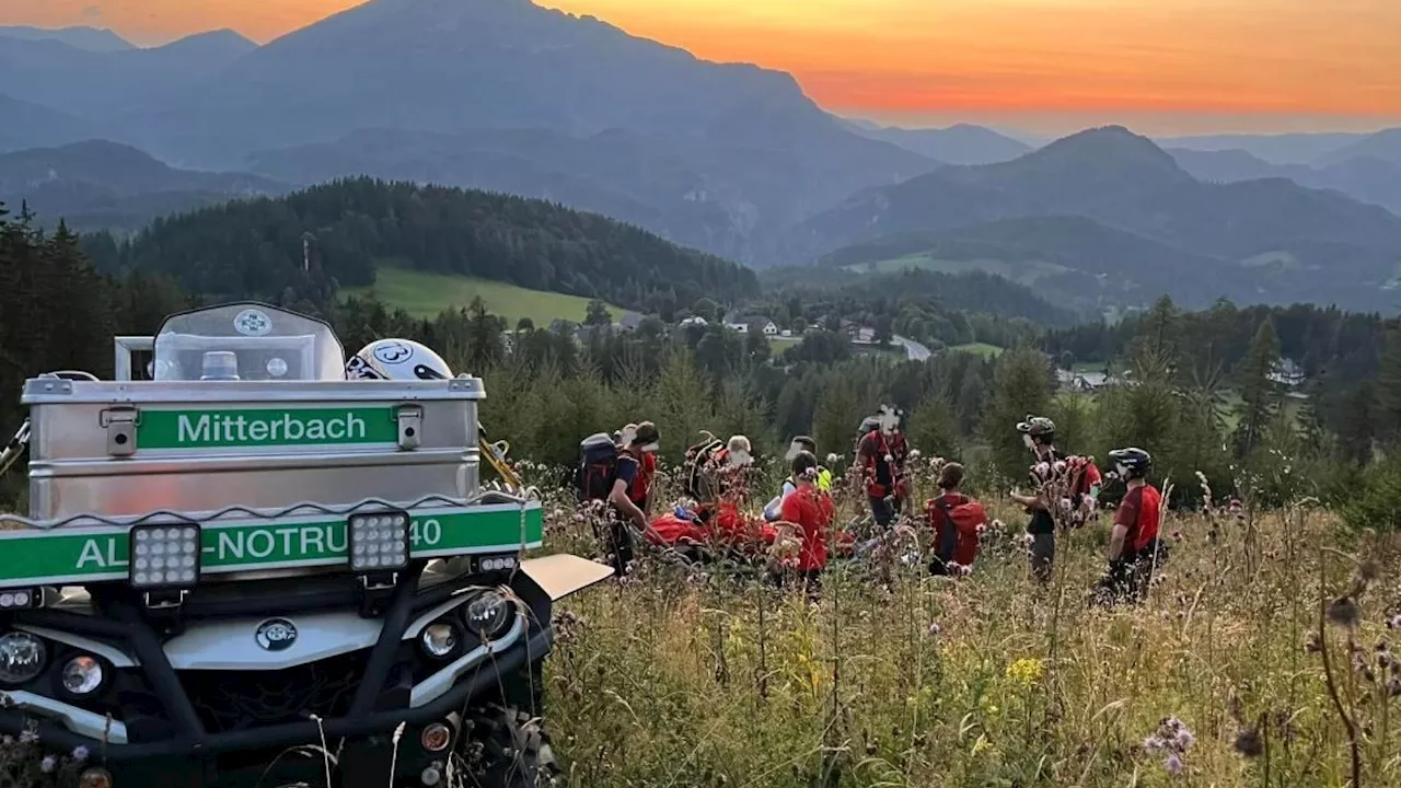 Mann von Mountaincart geschleudert