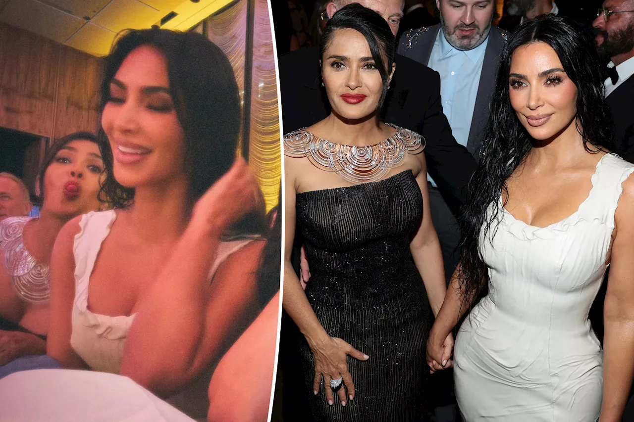 Salma Hayek hilariously photobombs Kim Kardashian's NYFW selfie