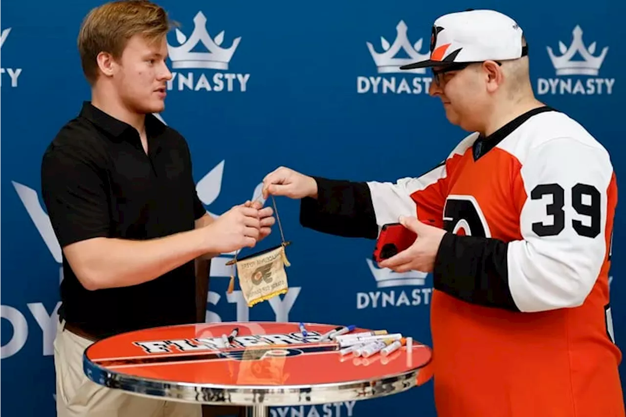 Top prospect Matvei Michkov meets Flyers fans for first time