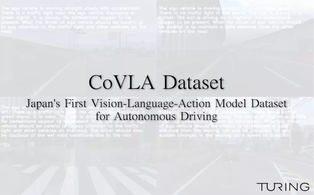 チューリング、日本初の自動運転向けVLA(Vision-Language-Action)モデルデータセット「CoVLA Dataset」を発表、WACV2025に論文が採択