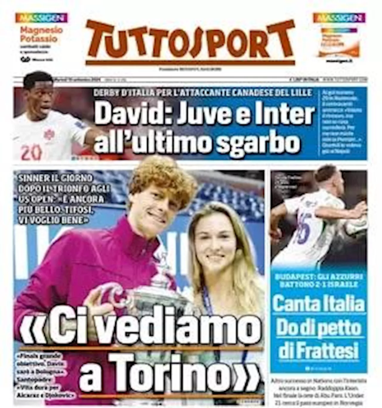 David occasione a costo zero, Tuttosport in prima pagina: 'Juve e Inter all'ultimo sgarbo'