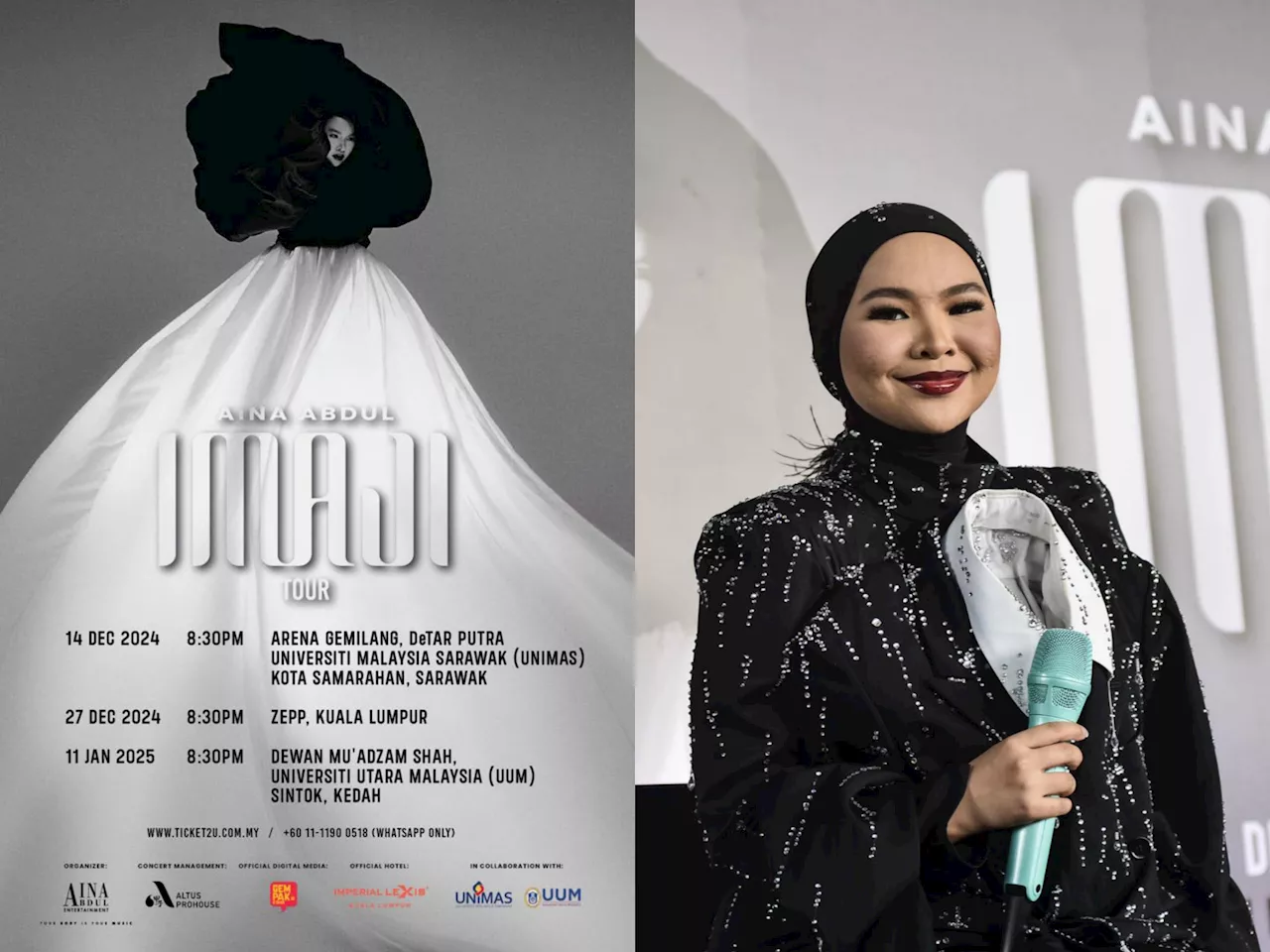 Aina Abdul jelajah tiga negeri, termasuk Sarawak untuk siri konsert sulung