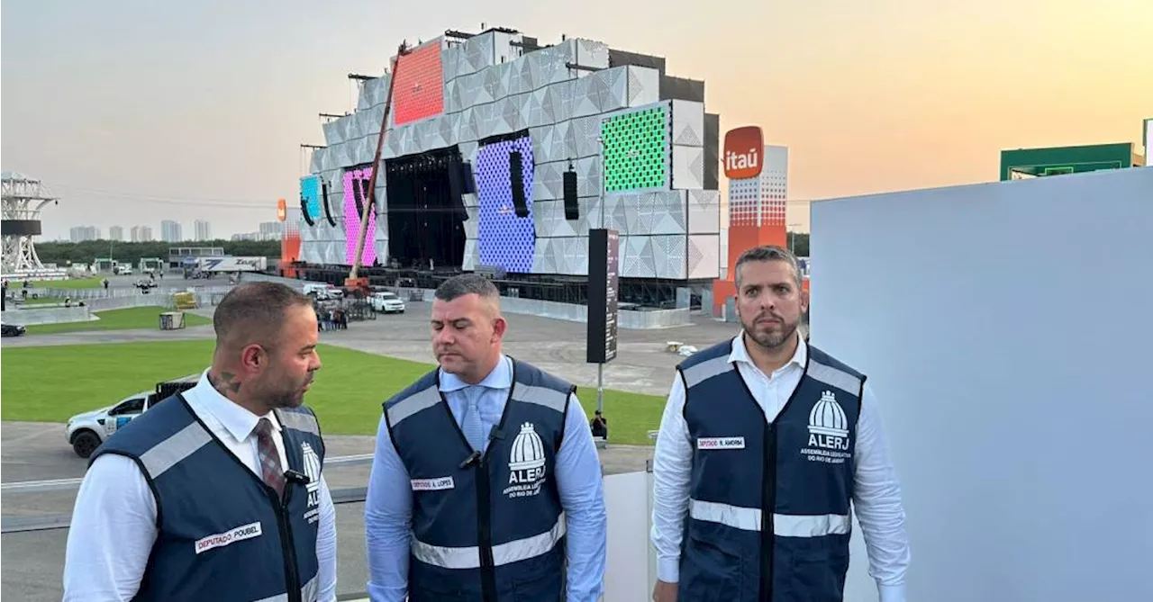 Deputados da Alerj fazem ‘visita surpresa’ para fiscalizar Rock in Rio em meio a críticas