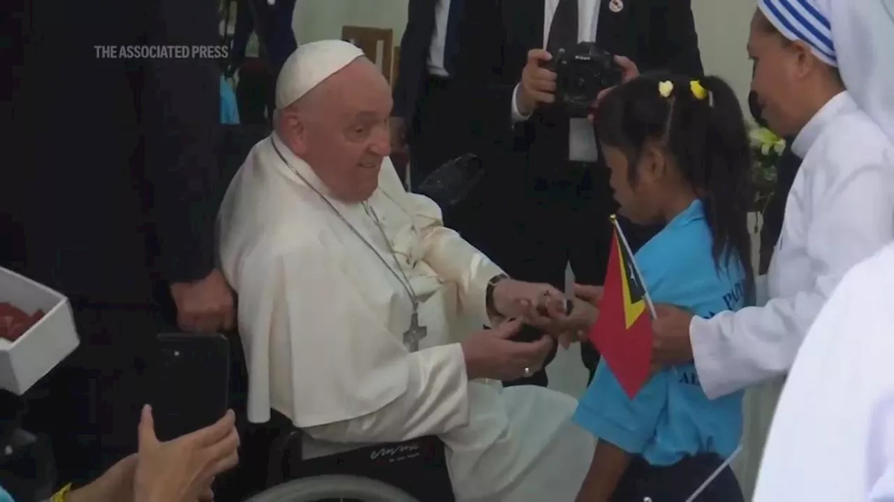 Pope Francis meets children with disabilities at school in East Timor capital