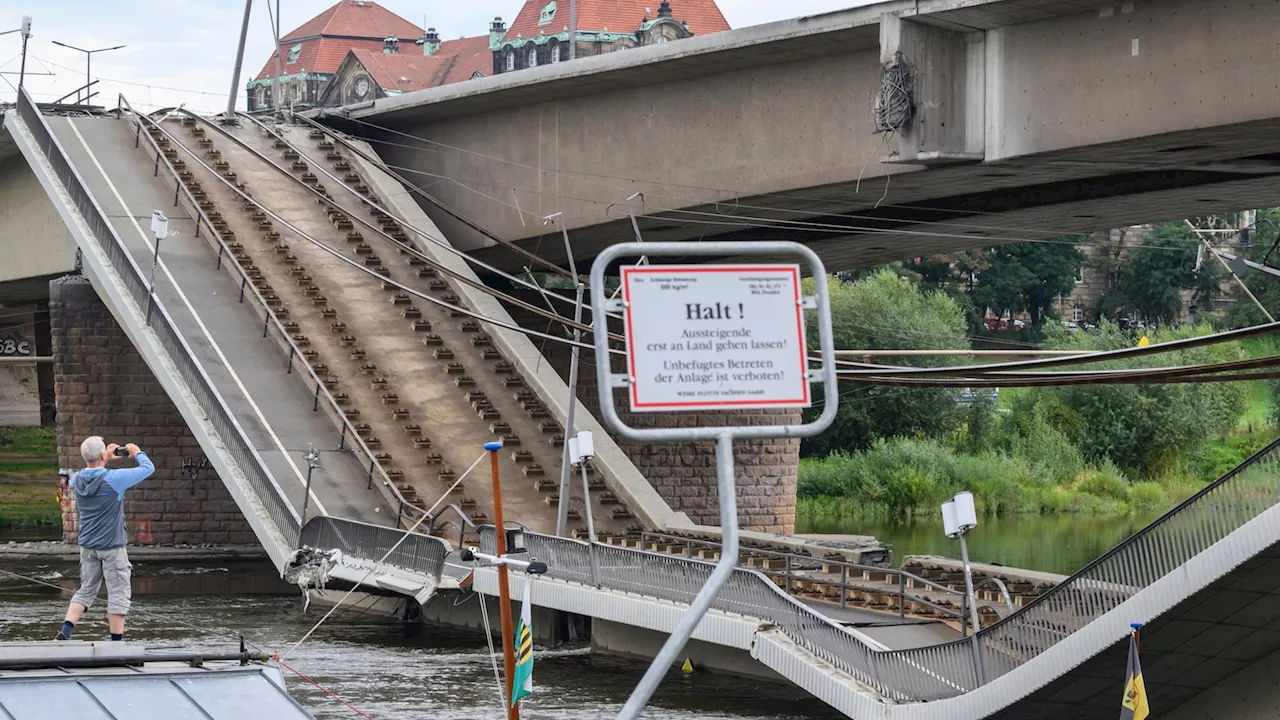 A partial bridge collapse in eastern Germany disrupts traffic. No one was injured