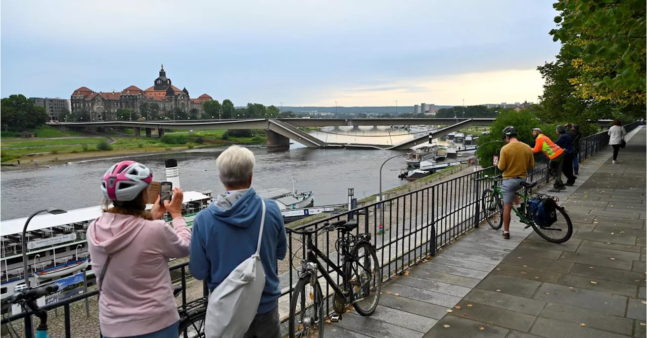 „Akute Einsturzgefahr“: Teil von Elbbrücke in Dresdner Innenstadt eingestürzt