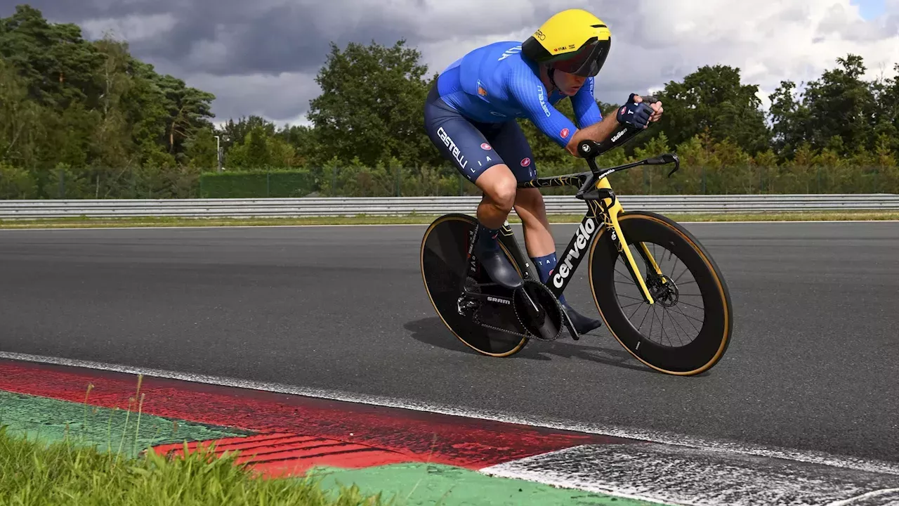 Cyclisme Edoardo Affini Champion Deurope Du Chrono Devant Stefan Küng