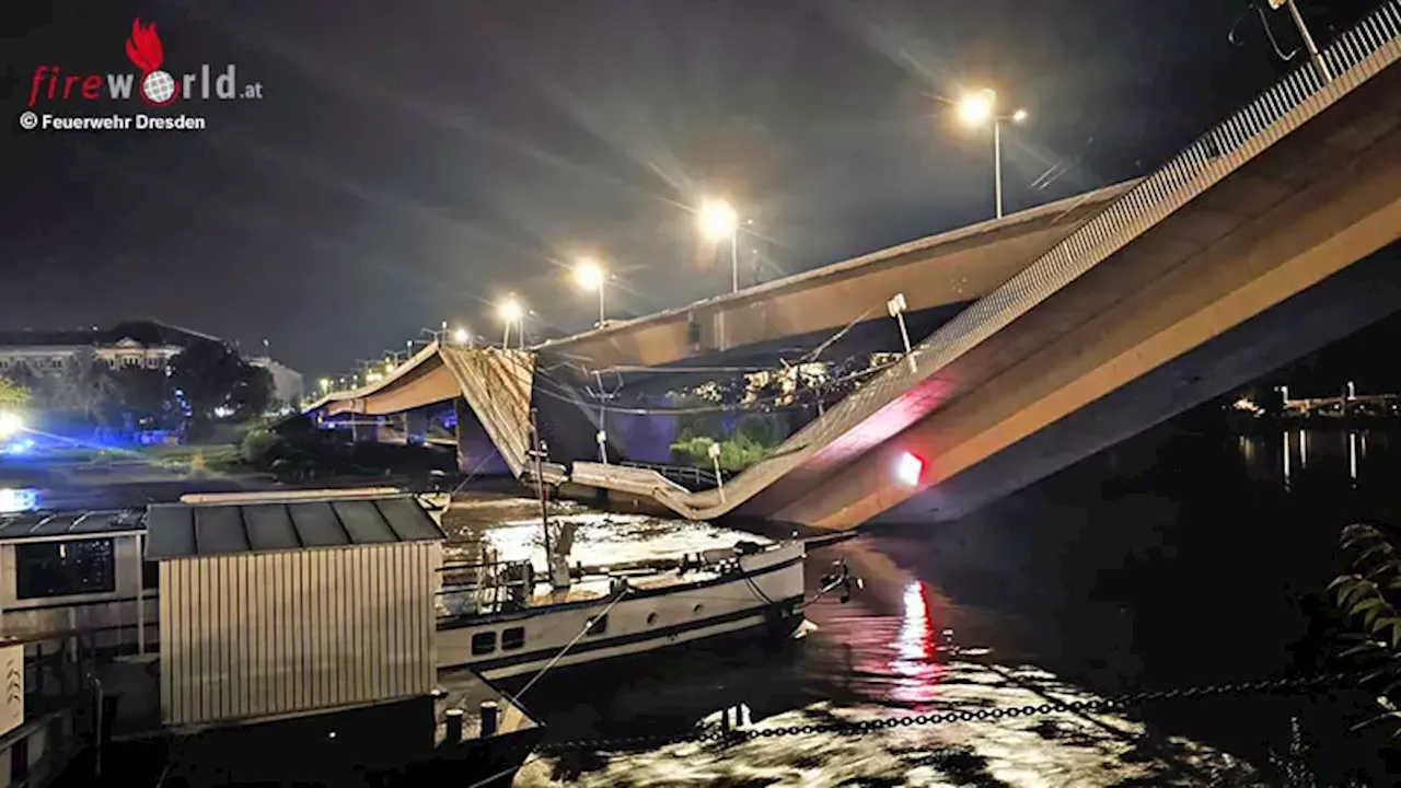 D: Teileinsturz der Carolabrücke in Dresden → rund 100 m in die Elbe gestürzt