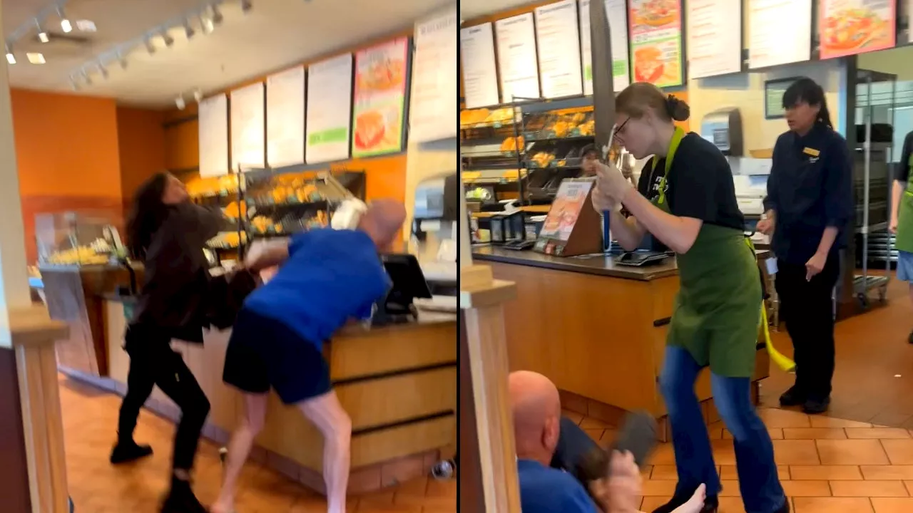 Panera Bread employee repeatedly hits violent customer with pan: 'My personal hero'