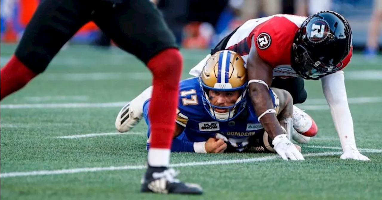 Winnipeg Blue Bombers QB Chris Streveler has torn ligaments