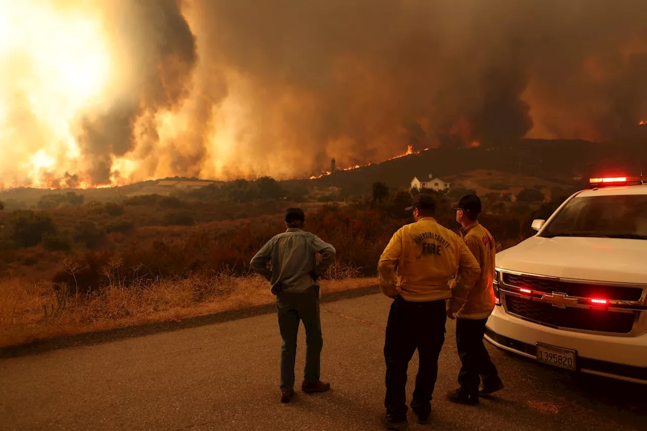 Giant plumes of smoke dot Southern California skies as crews fight several major wildfires