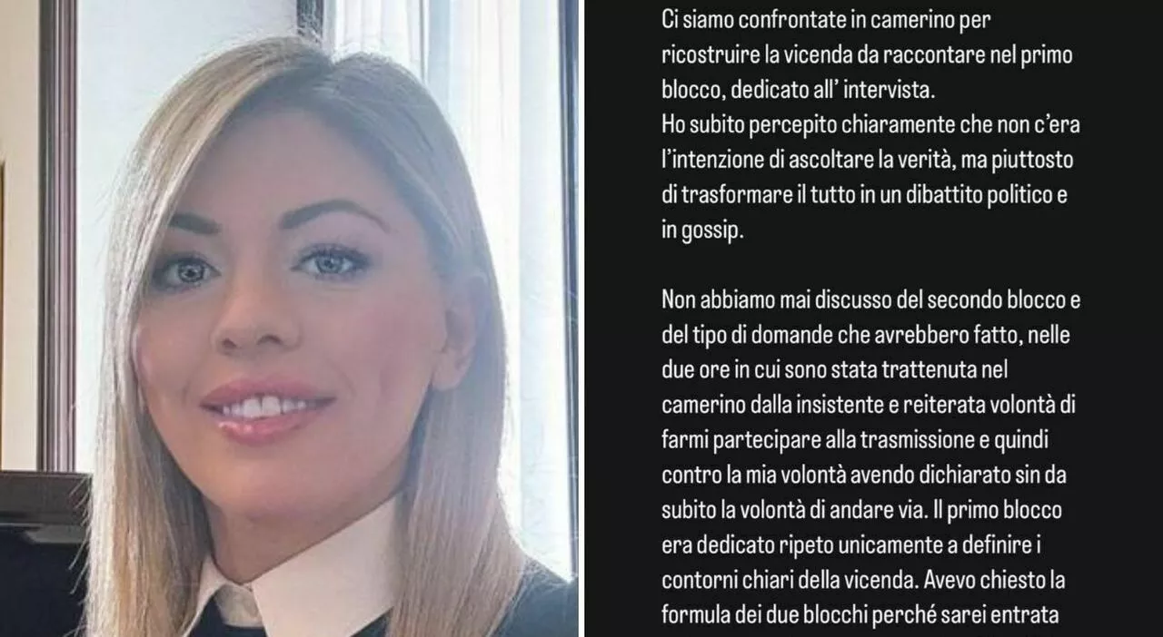 Maria Rosaria Boccia, la sua verità su Cartabianca: «Volevano trasformare tutto in gossip e politica»