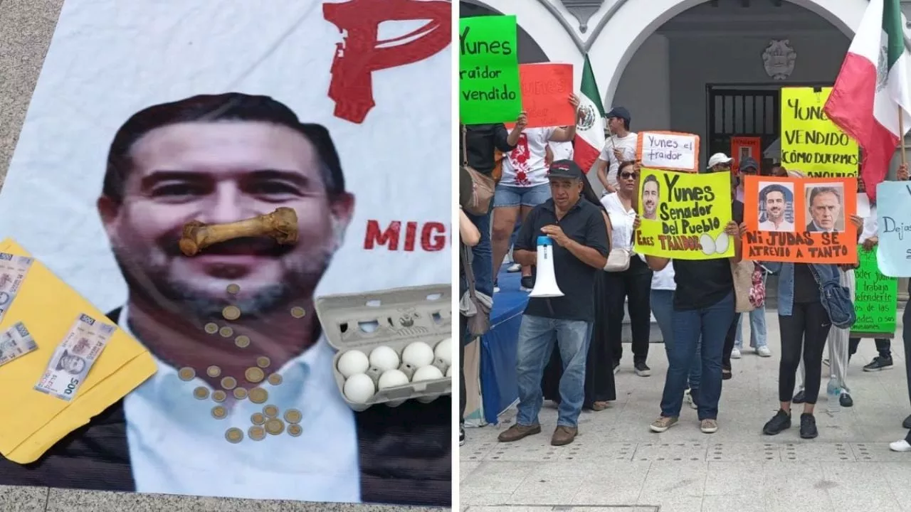 “Traidor”, gritan a Yunes empleados del Poder Judicial en palacio municipal de Veracruz