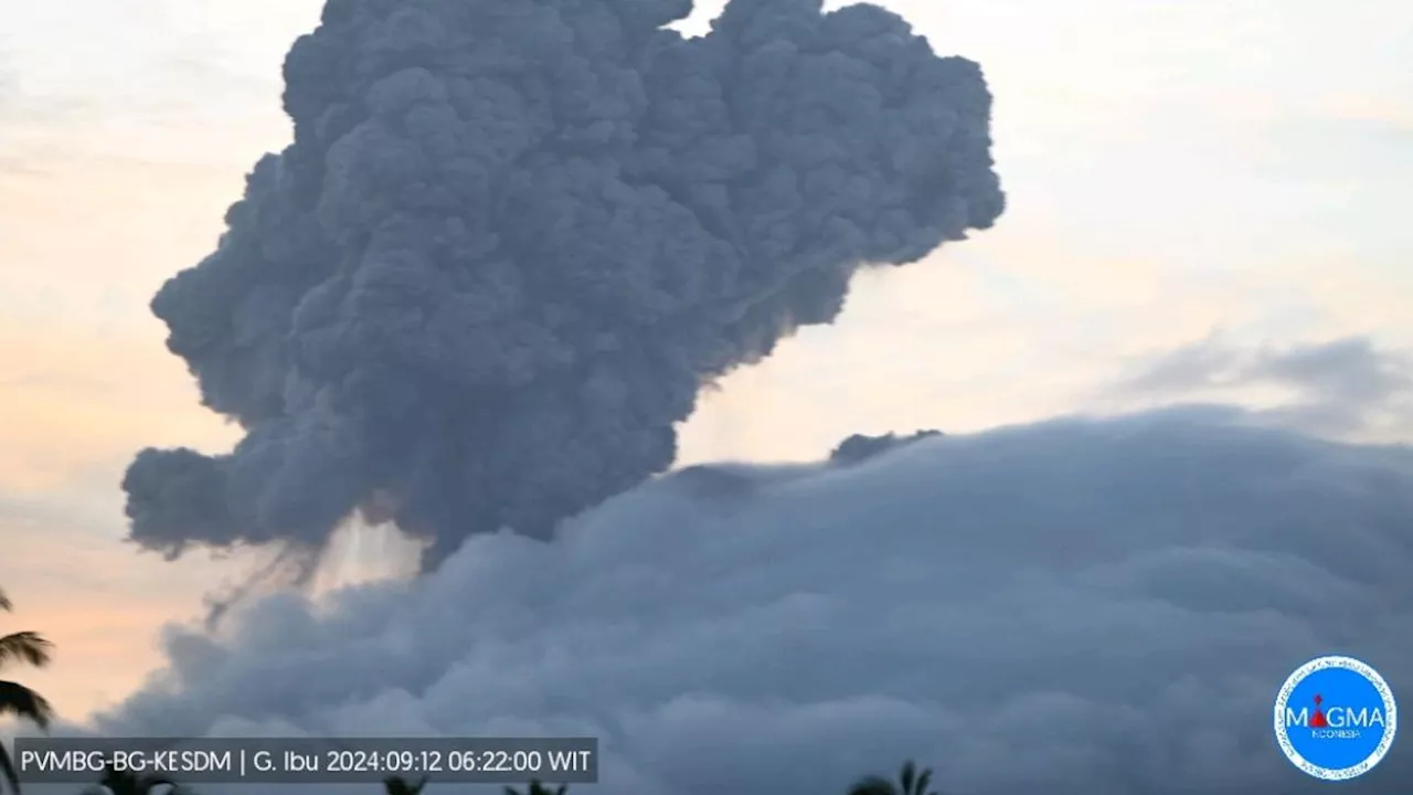 Gunung Ibu Erupsi Dahsyat Kamis 12 September 2024, Kolom Abu Capai 1.500 Meter