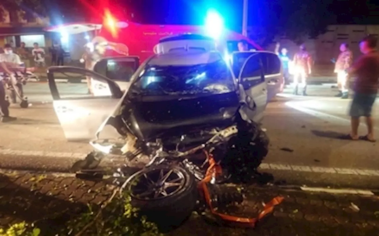 Man escapes with injuries after falling asleep at wheel as car plunges 30m off flyover in Melaka