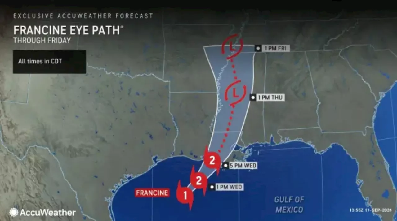 Hurricane Francine on path to make landfall today in Louisiana as winds intensify