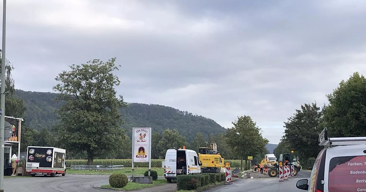 B64-Baustelle: Arbeiten in Höxter-Godelheim gehen voran