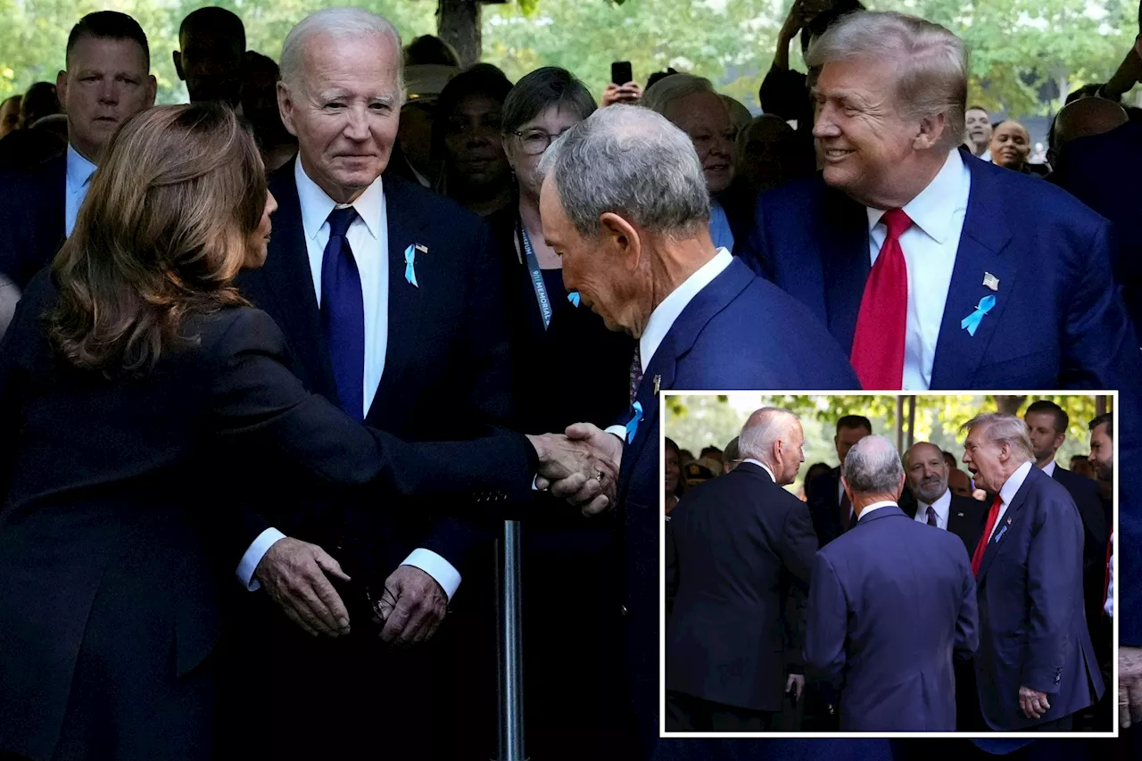 Kamala Harris smiles, shakes hands with Trump at Ground Zero just hours after tense debate night