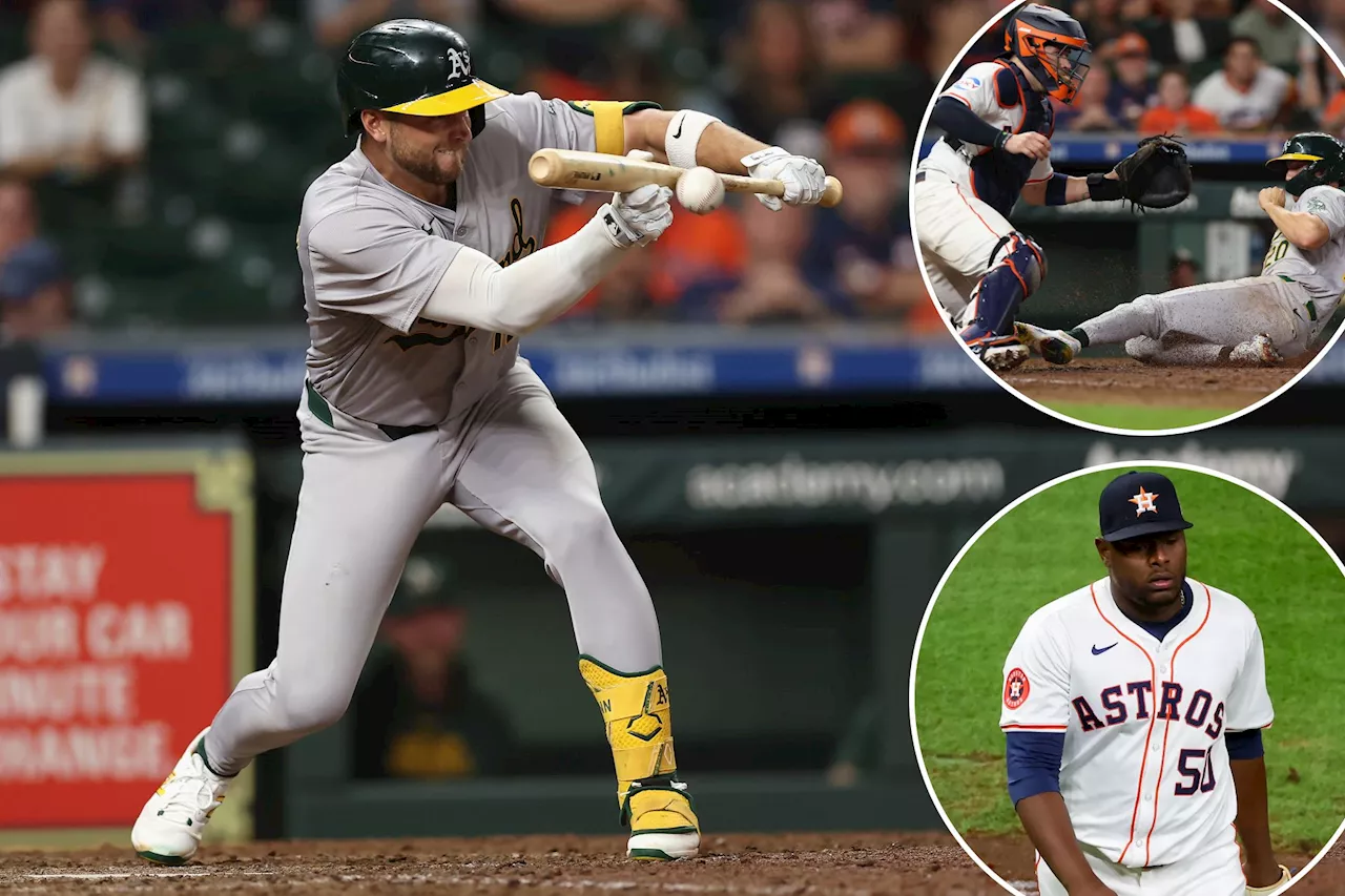 Watch the Astros completely unravel on three straight A's bunts in brutal loss