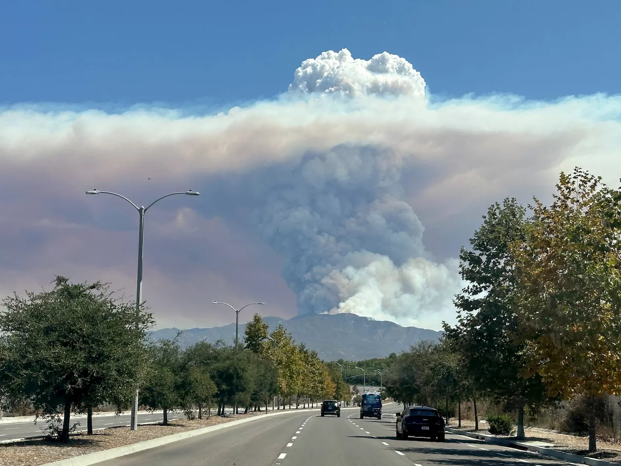 Giant plumes of smoke dot Southern California skies as crews fight several major wildfires