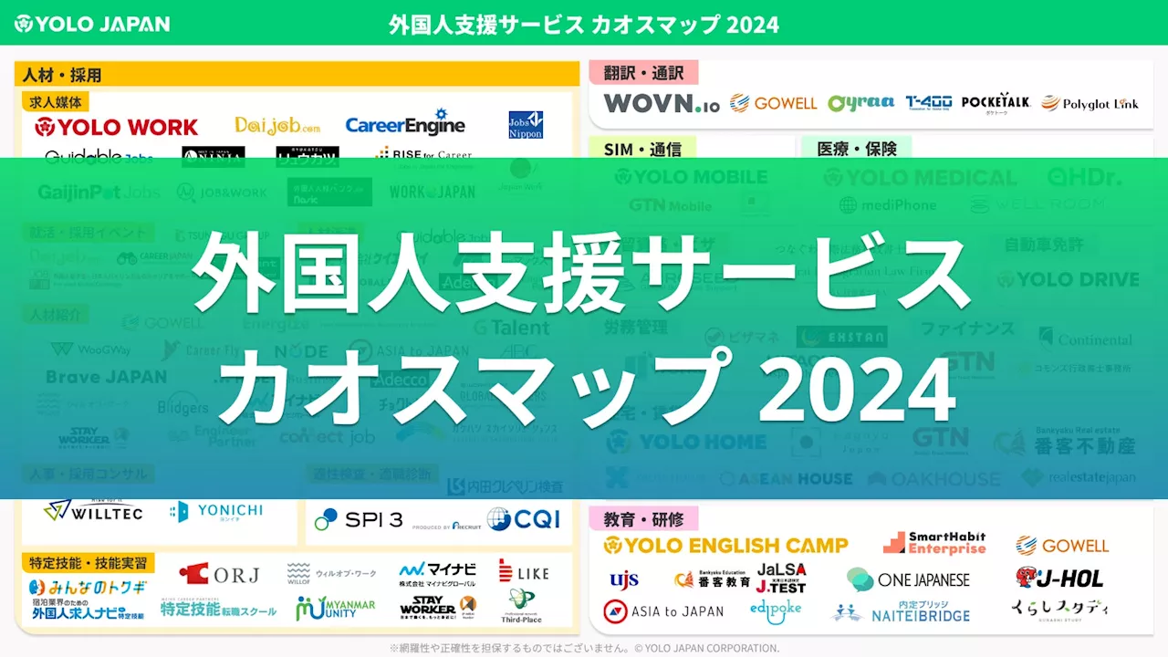 【2024年版】在留外国人向けの国内サービスを網羅！「外国人支援サービス カオスマップ 2024」公開