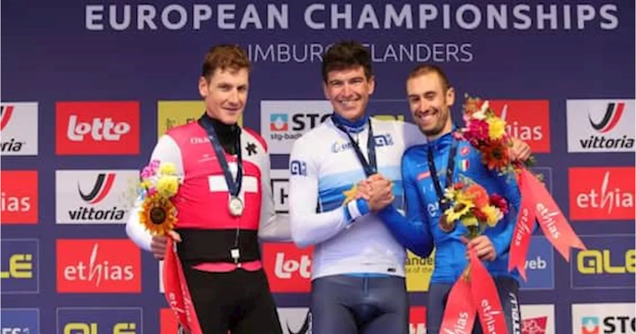 Ciclismo, Affini campione europeo a cronometro. Argento Kung, bronzo per Cattaneo