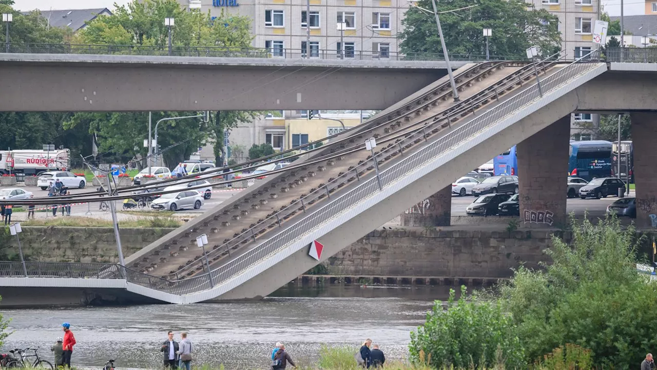 Der Einsturz der Carolabrücke in Bildern