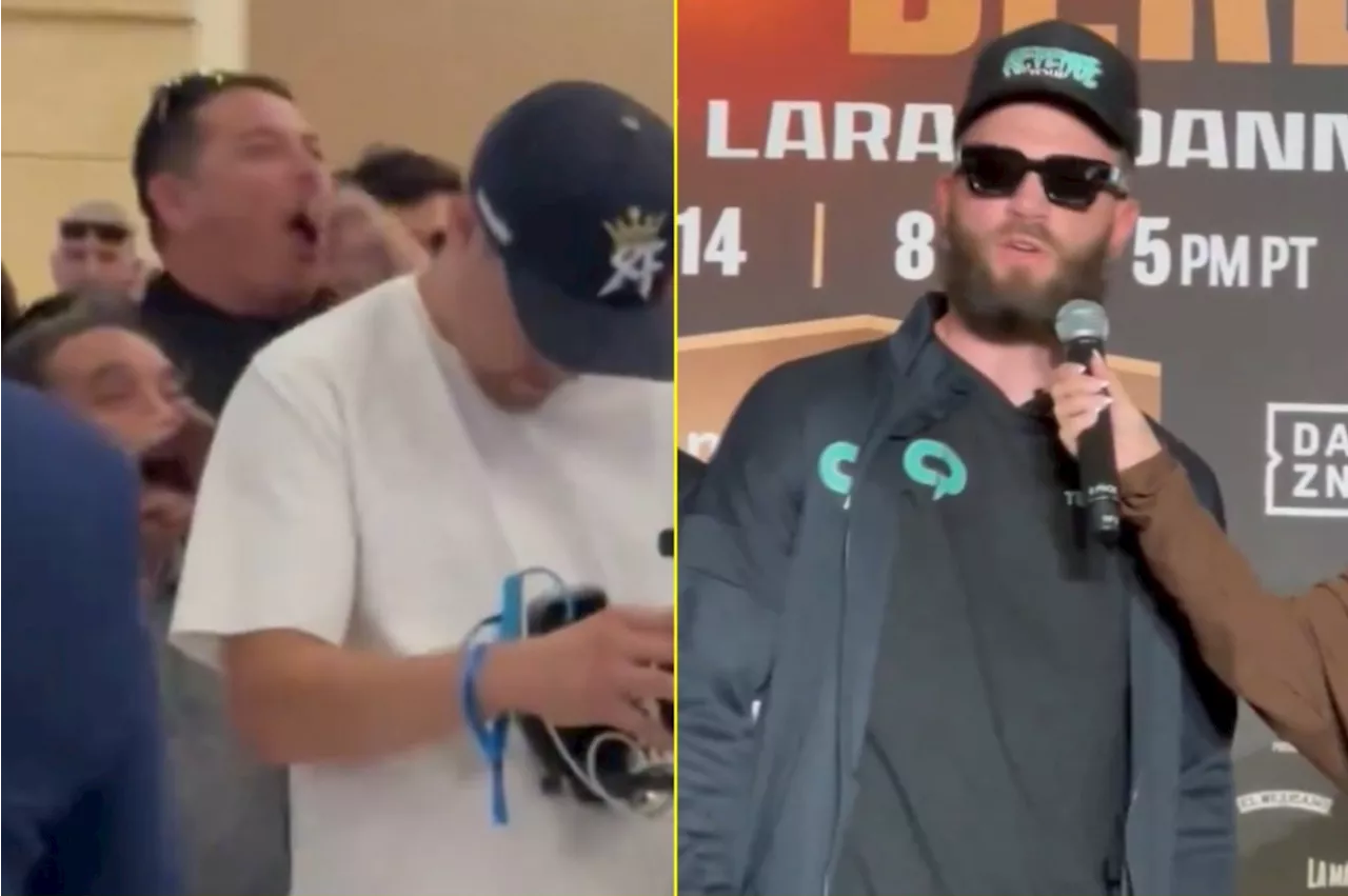 Verbally abusive fan goes quiet when Caleb Plant issues challenge after hearing insult...