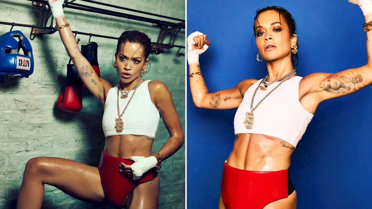 Rita Ora looks incredible as she strips down to skimpy boxing gear for racy ringside shoot...