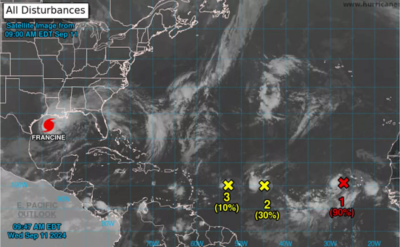 As Hurricane Francine hits Gulf Coast, 3 more tropical disturbances brew in the Atlantic